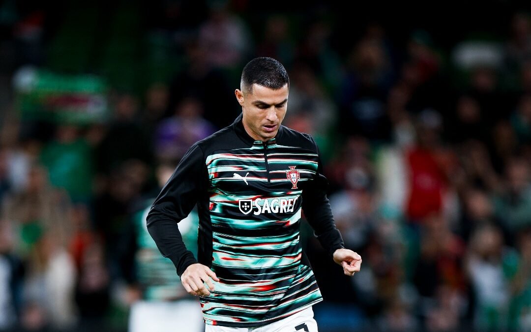 Portugal captain Cristiano Ronaldo warming up with the ball