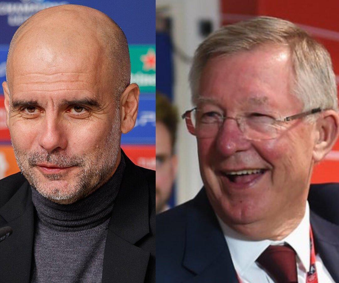 Pep Guardiola and Sir Alex Ferguson