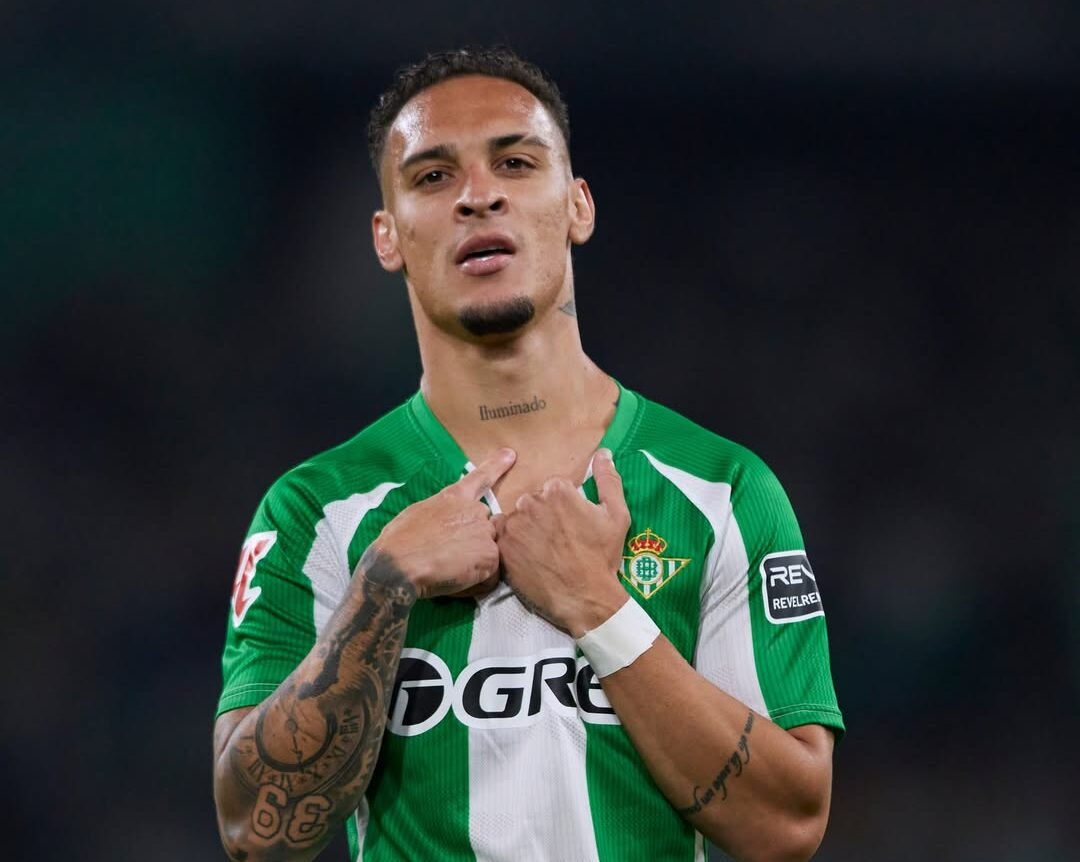 Antony celebrating goal for Real Betis