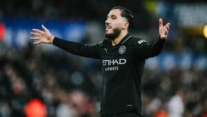 Rayan Cherki celebrating a goal for Manchester City