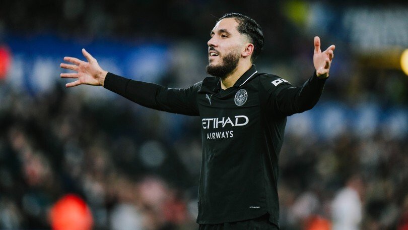 Rayan Cherki celebrating a goal for Manchester City