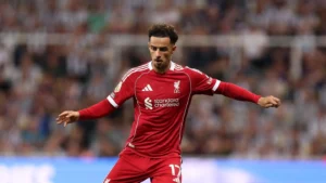 Curtis Jones in action for Liverpool