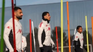 Liverpool players training at the training ground