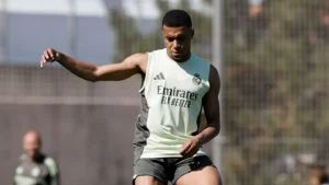 Kylian Mbappe training with Real Madrid