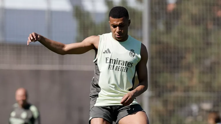 Kylian Mbappe training with Real Madrid