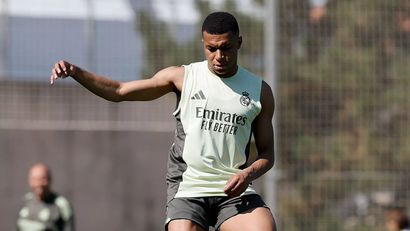 Kylian Mbappe training with Real Madrid