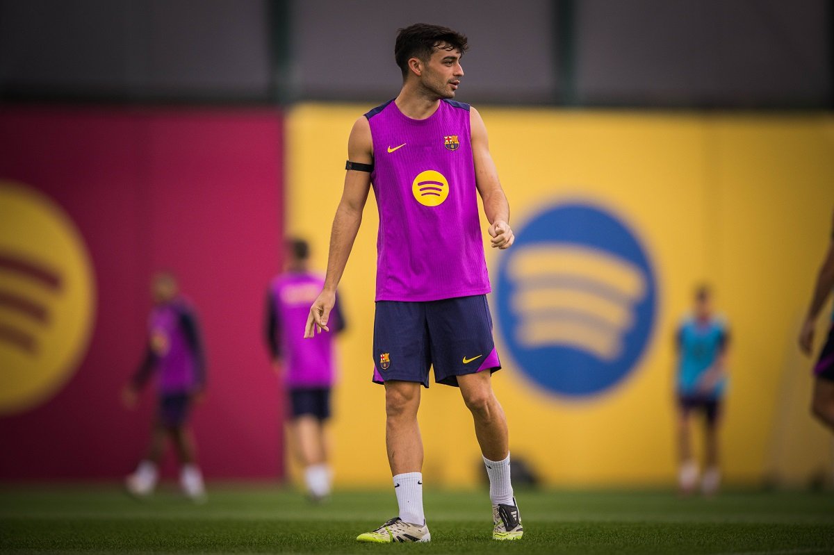 Barcelona midfielder Pedri in training