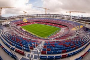 Wide overhead photo of Spotify Camp Nou, home of FC Barcelona