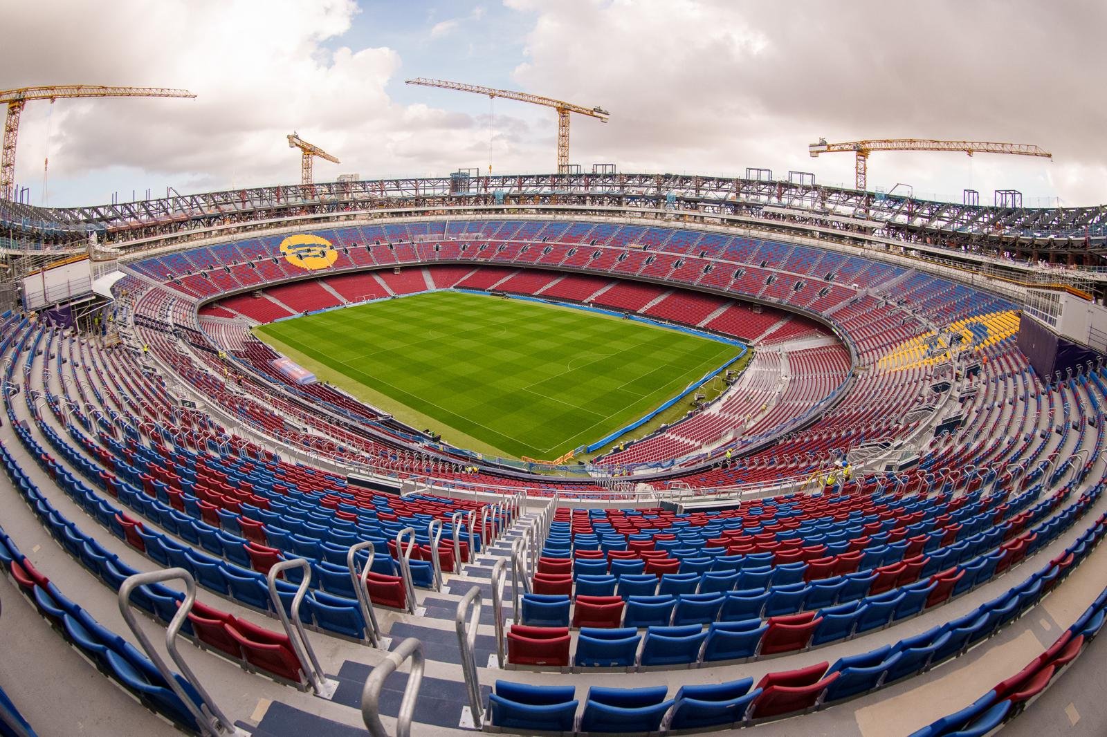 Wide overhead photo of Spotify Camp Nou, home of FC Barcelona
