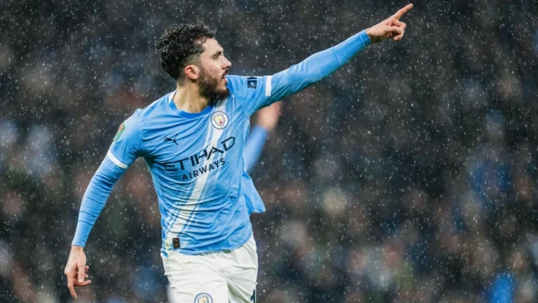 Manchester City's Rayan Cherki celebrating a goal