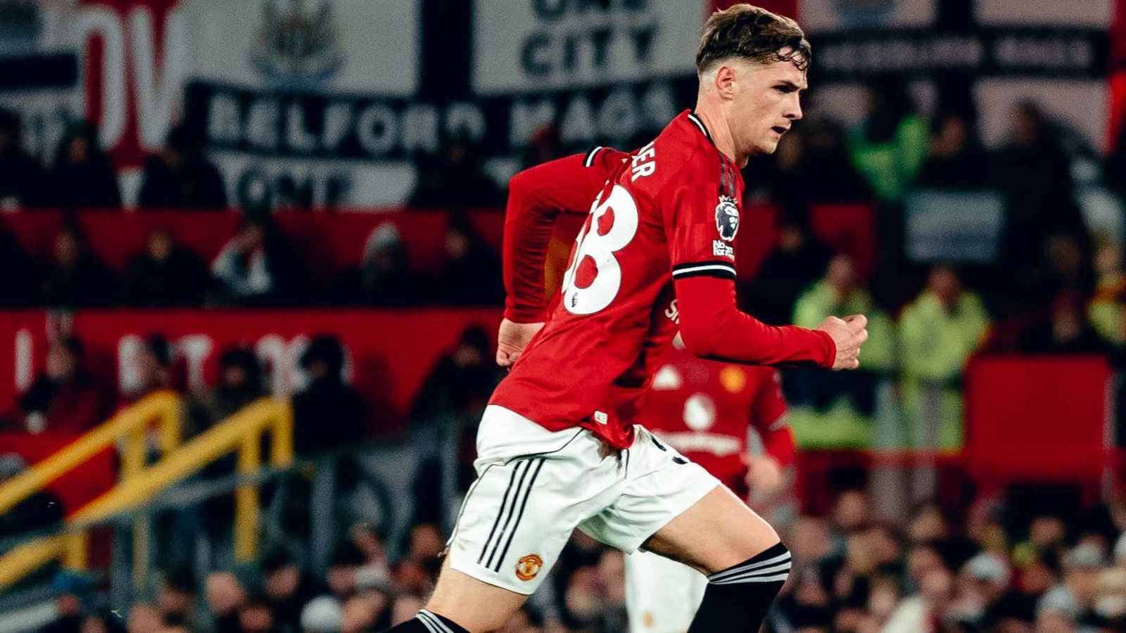Jack Fletcher on his debut for Manchester United