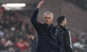 Benfica coach Jose Mourinho on the sidelines