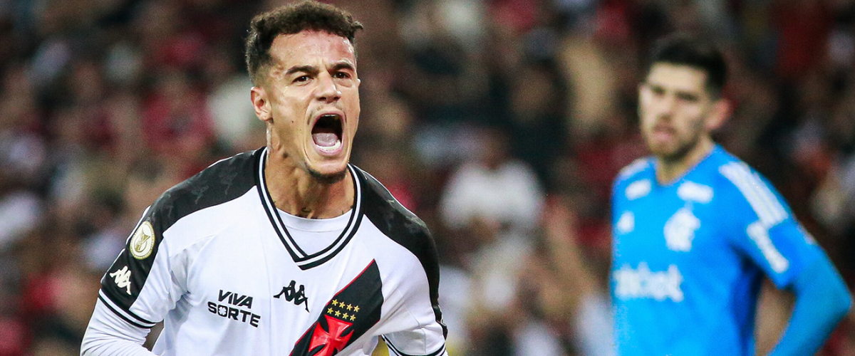 Phillipe Coutinho celebrating a goal for Vasco da Gama