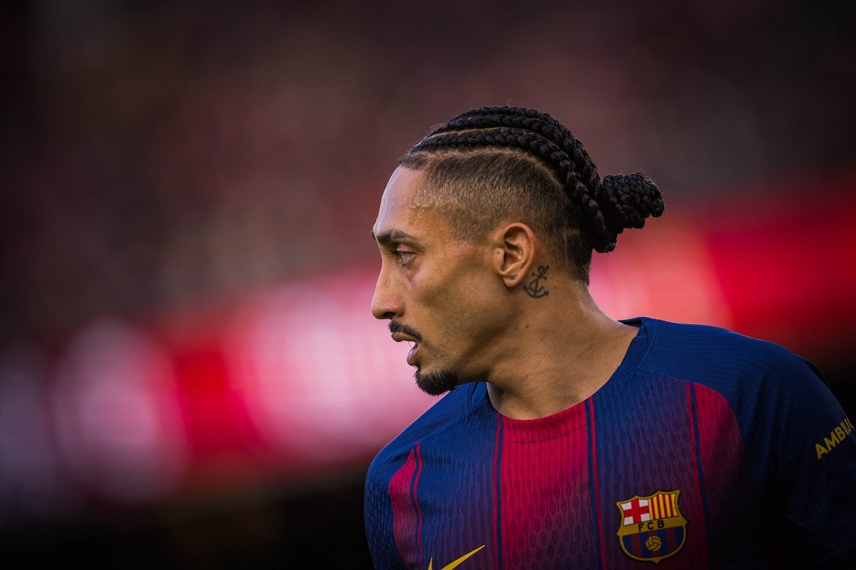 Raphinha in action for Barcelona