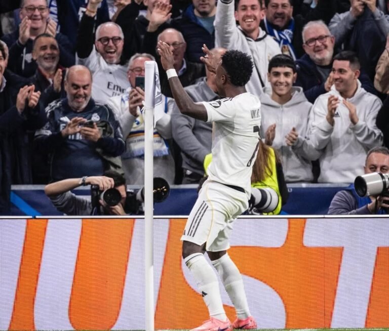 Vinicius celebrating goal for Real Madrid