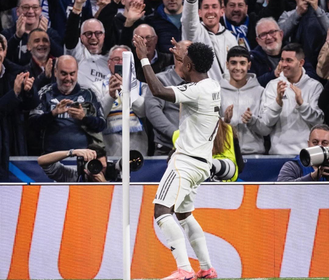 Vinicius celebrating goal for Real Madrid