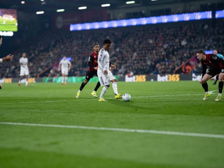 Amad Diallo in action against Bournemouth