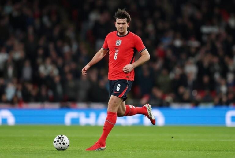 Harry Maguire in action for England at Wembley