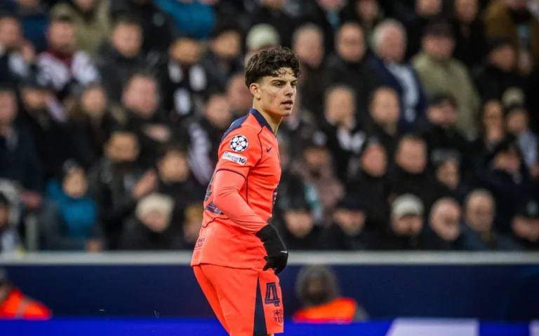 Xavi Espart in action for Barcelona against Newcastle