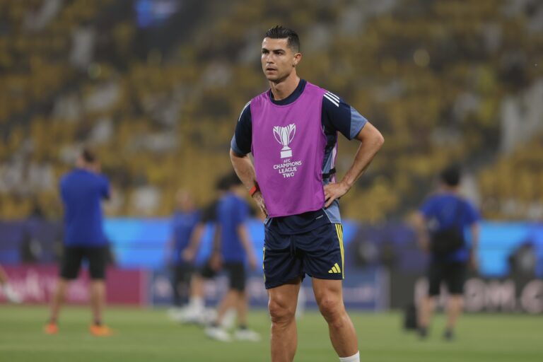Cristiano Ronaldo during warm up before AFC Champions League Two final