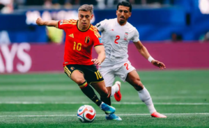 Leandro Trossard on the ball for Belgium against Iran
