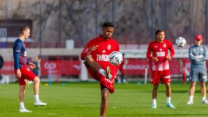Ansu Fati during training with As Monaco