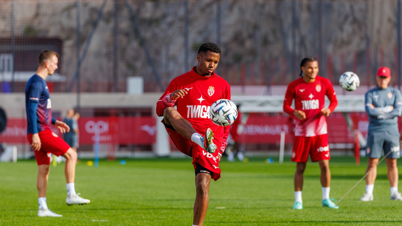 Ansu Fati during training with As Monaco