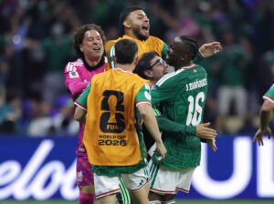 Mexico celebrating win over Ecuador