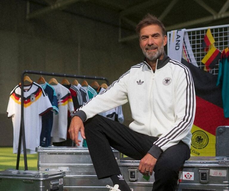 Jurgen Klopp posing after appointment as Germany coach