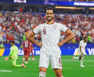 Mikel Merino celebrating goal for Spain against Portugal