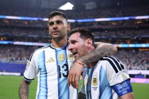 Lionel Messi celebrates Argentina win over Egypt