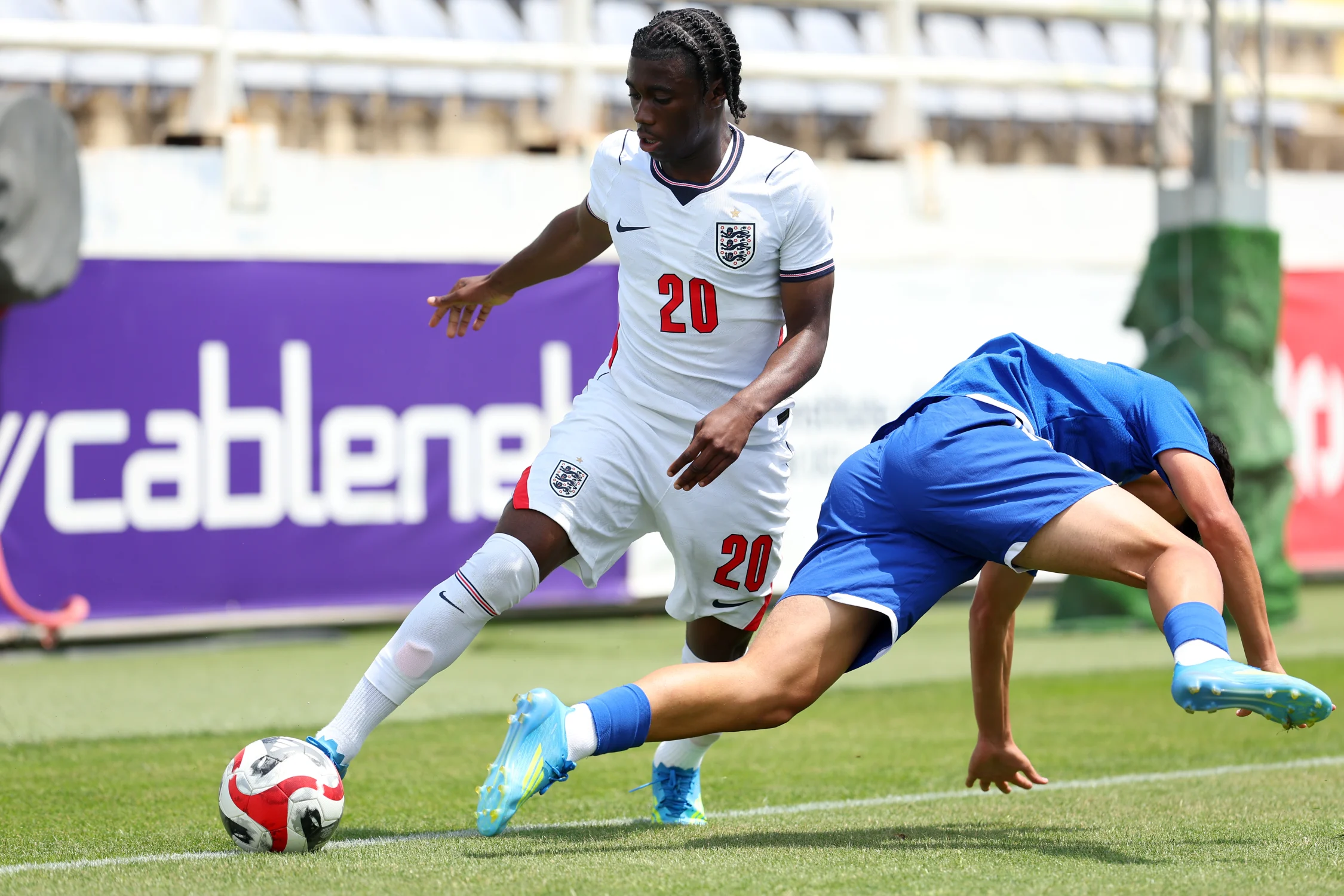 Jeremy Monga in action for England youth team