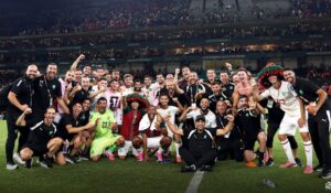 Morocco team celebrating a win
