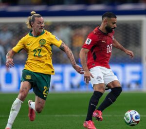 Mohamed Salah on the ball for Egypt