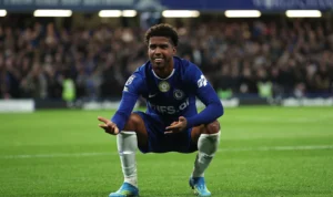 Andrey Santos in action for Chelsea