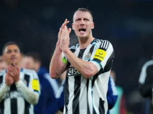 Dan Burn applauding Newcastle fans