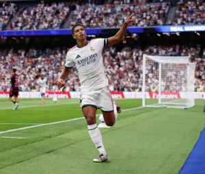Jude Bellingham celebrating Real Madrid goal