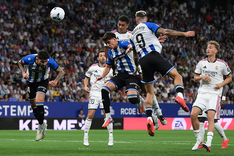 Jude Bellingham scoring the opener for Real Madrid