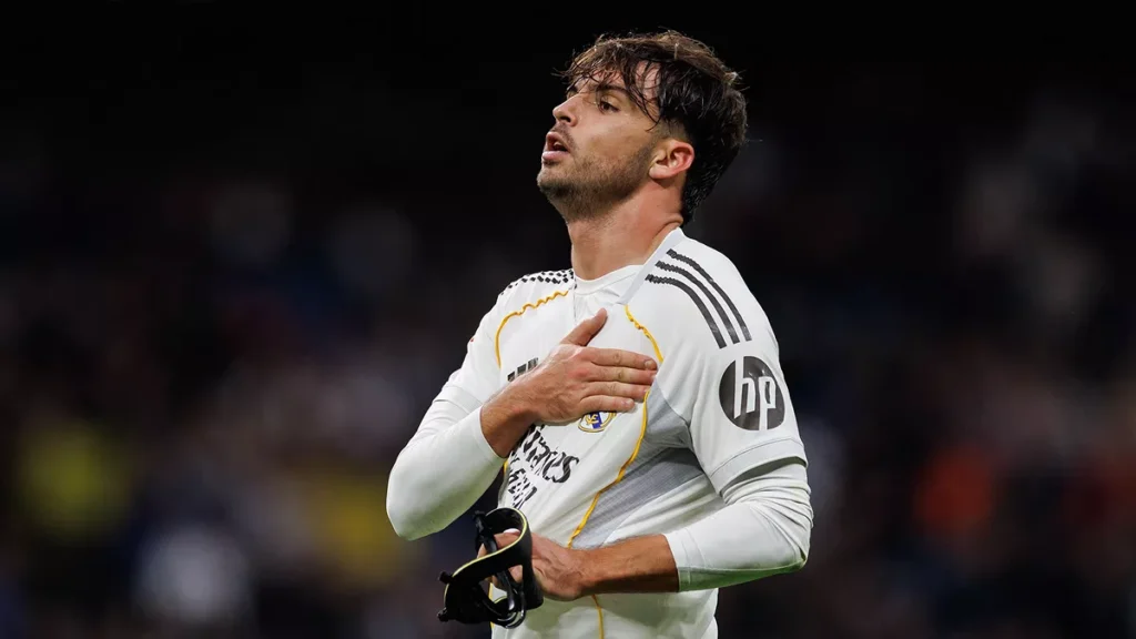 Raul Asencio in action for Real Madrid