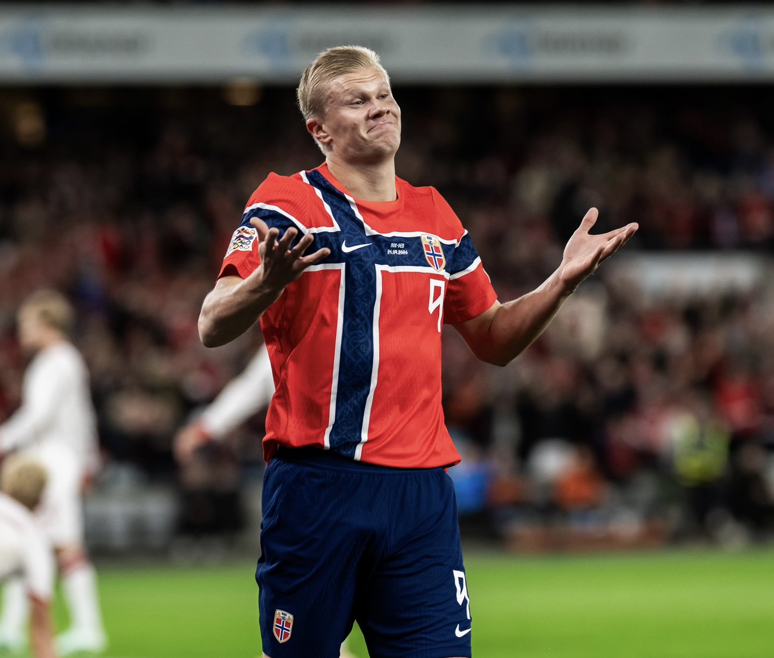 Erling Haaland celebrating goal for Norway