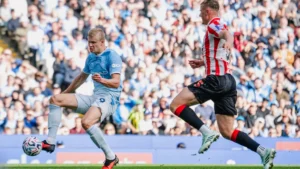 Manchester City maintain perfect start after Haaland’s late goal seals win in thriller against Sunderland