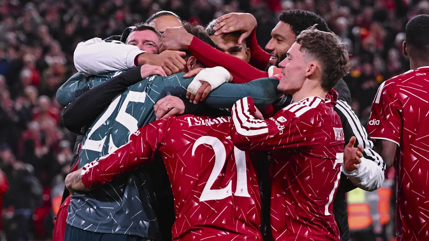 Liverpool squad celebrating