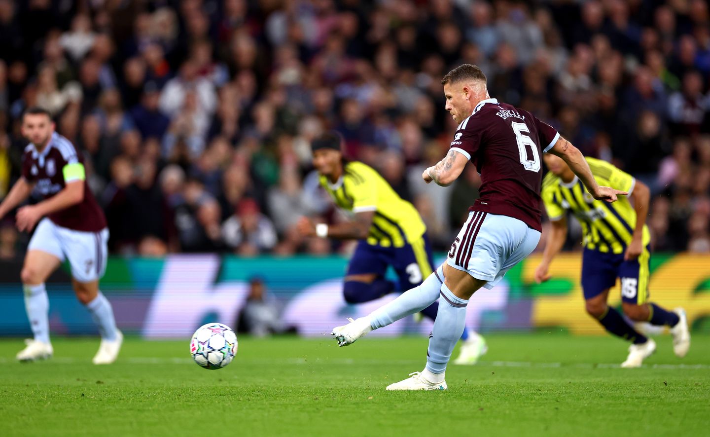 Aston Villa's Ross Barkley taking a penalty