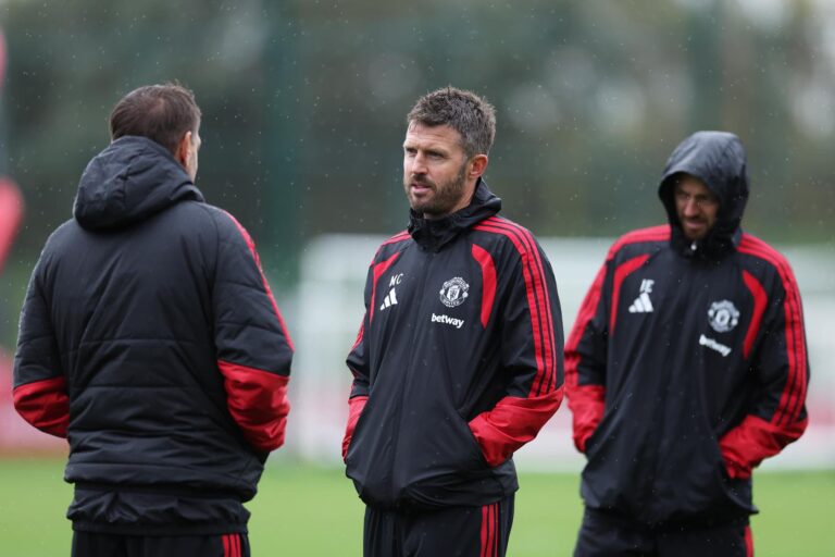 Michael Carrick standing during Manchester United training