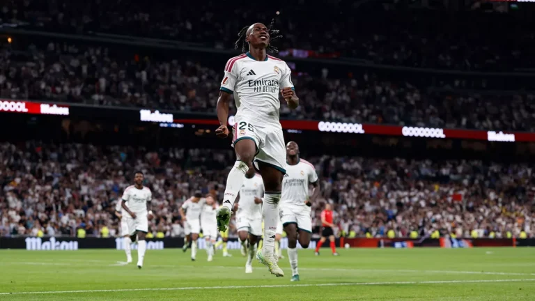 Yan Diomande celebrating goal for Real Madrid