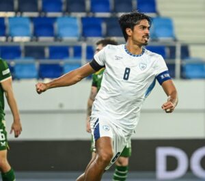 Dor Peretz celebrating goal for Israel