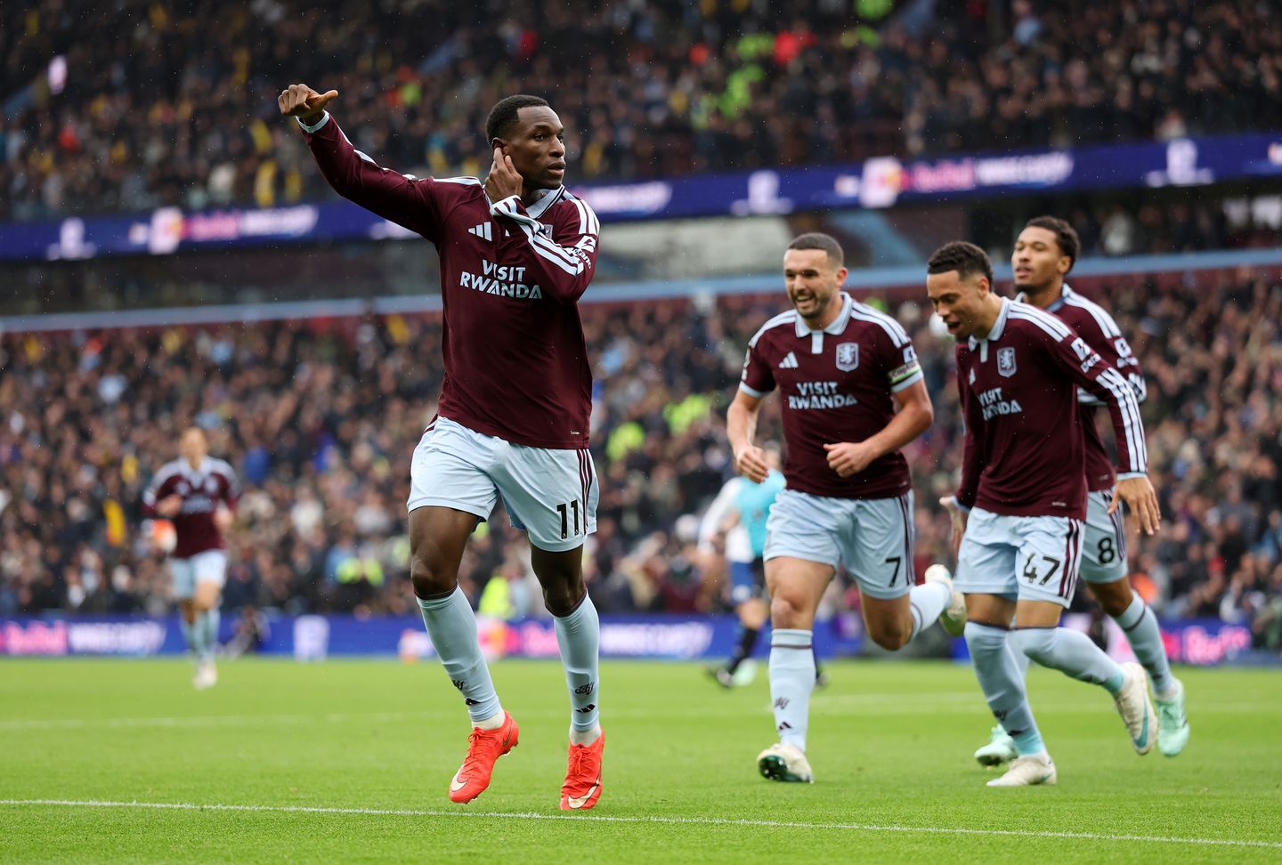 Nicolas Jackon celebrating goal for Aston Villa