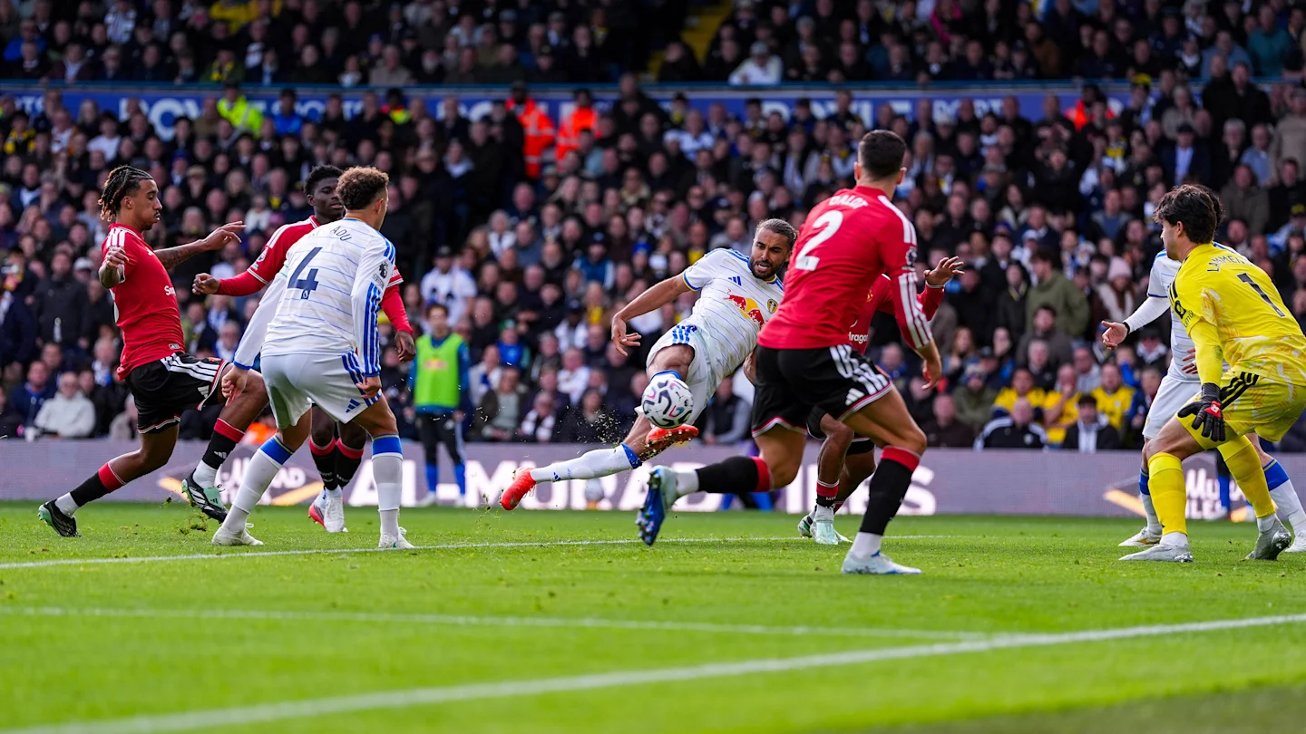 Calvert-Lewin celebrating goal for Leeds