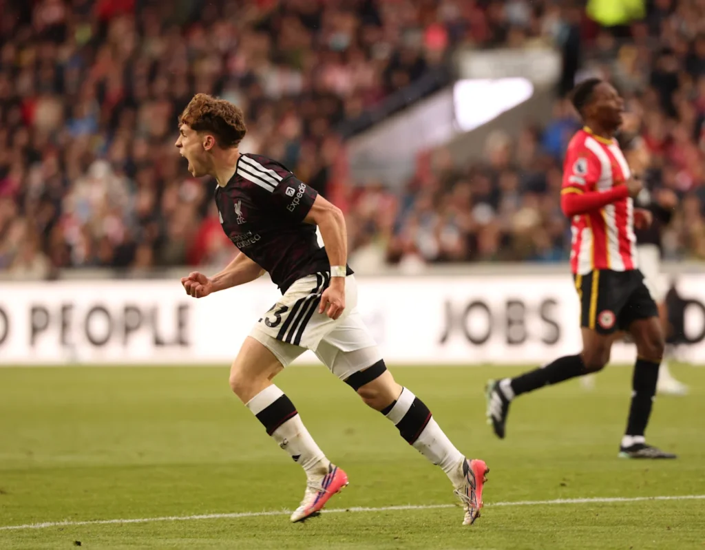 Victor Munoz celebrating Liverpool goal
