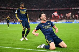 Rice to the rescue as Arsenal hold Bayern and Kane to thrilling draw